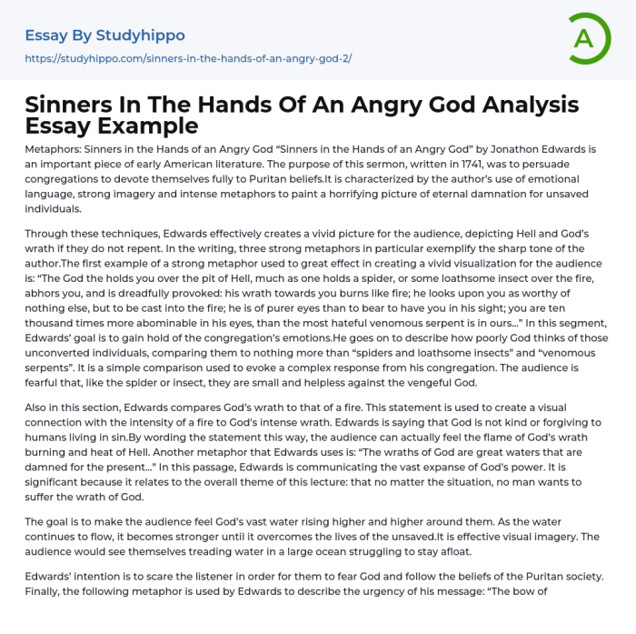 Argument sinners persuasive angry pathos rhetorical similes metaphors audience persuade edwards sparknotes creators